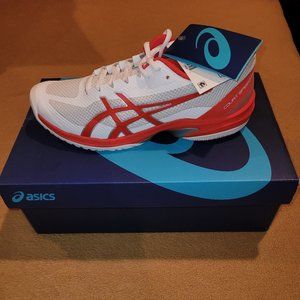 New in Box Asics Court Speed FF Women's White Fiery Red 8.5 8 1/2